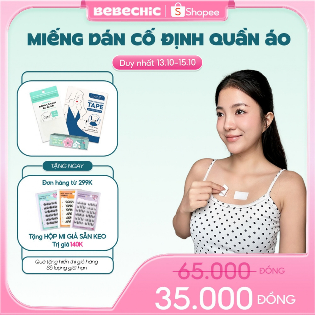 Miếng Dán Cố Định Quần Áo BEBECHIC Băng Dính Thời Trang 2 Mặt Trong Suốt…