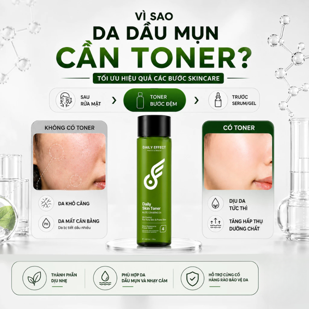 Ảnh 3 của Nước cân bằng DAILY EFFECT Daily Skin Toner cung cấp độ ẩm cho da dầu mụn 120g