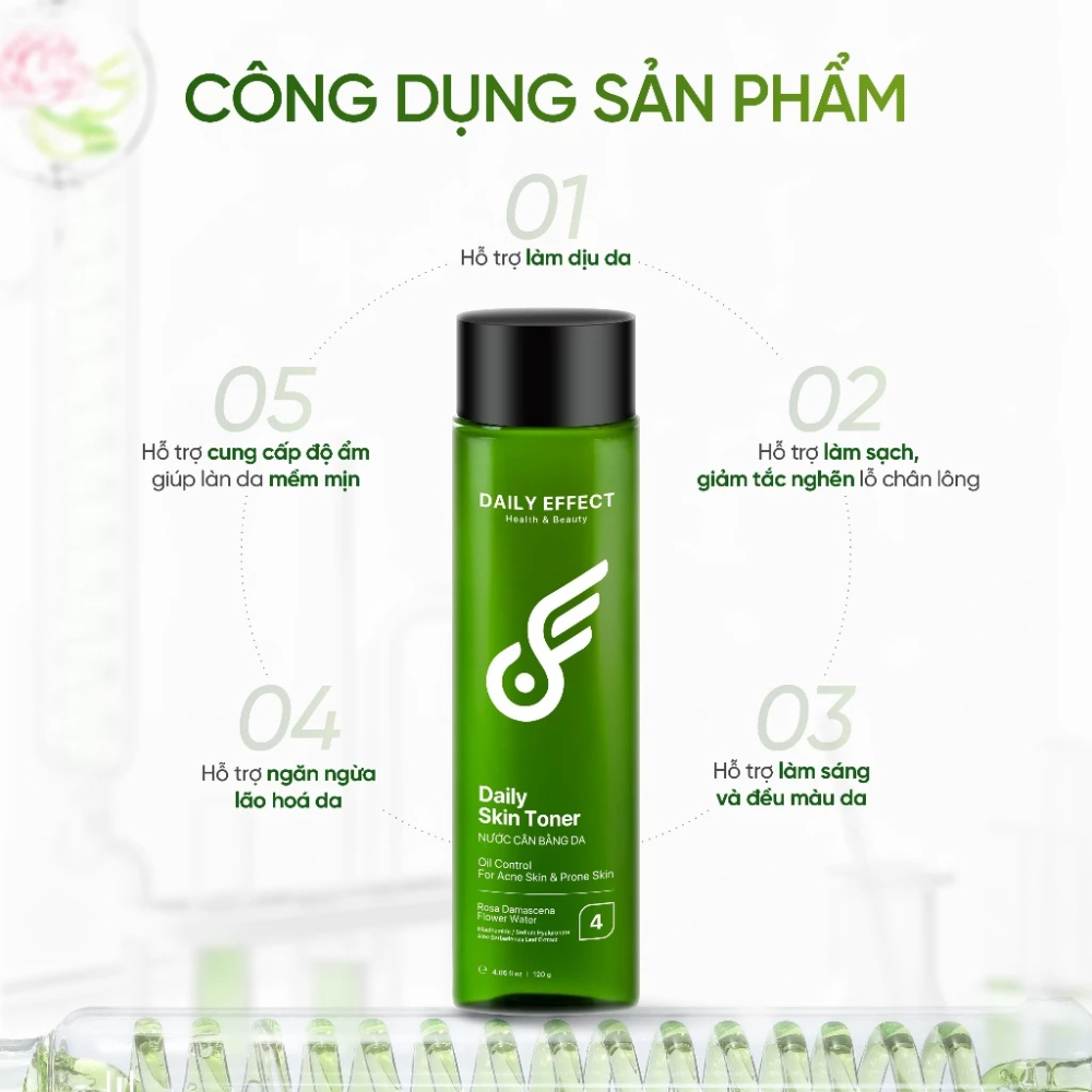 Ảnh 4 của Nước cân bằng DAILY EFFECT Daily Skin Toner cung cấp độ ẩm cho da dầu mụn 120g