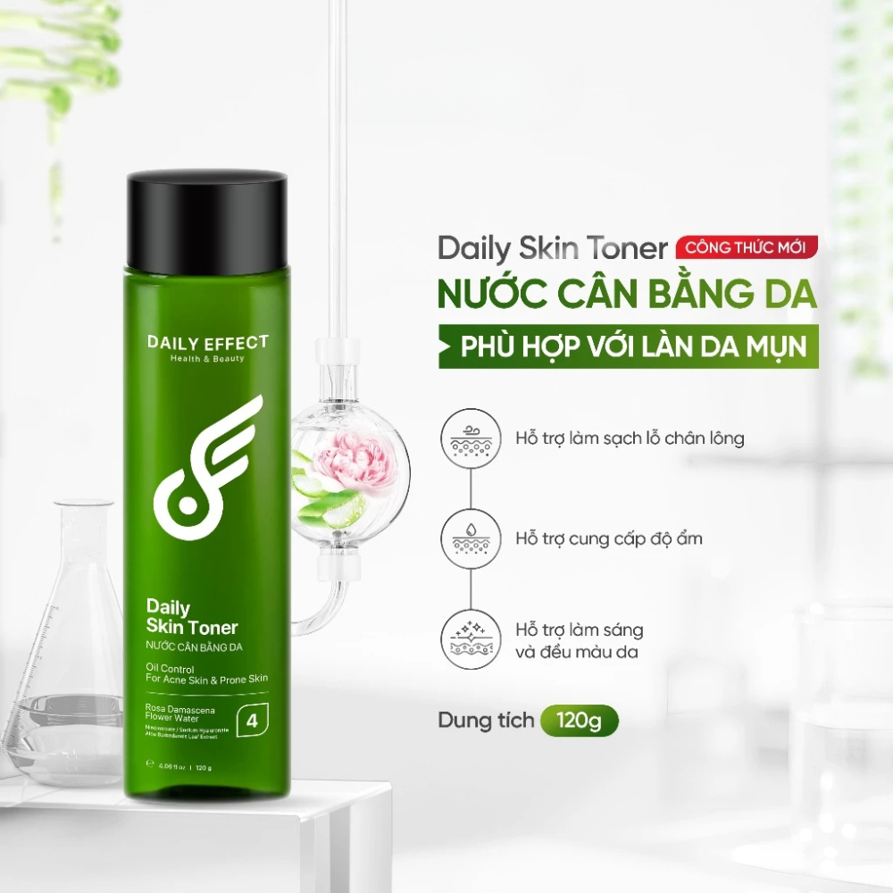 Ảnh 2 của Nước cân bằng DAILY EFFECT Daily Skin Toner cung cấp độ ẩm cho da dầu mụn 120g
