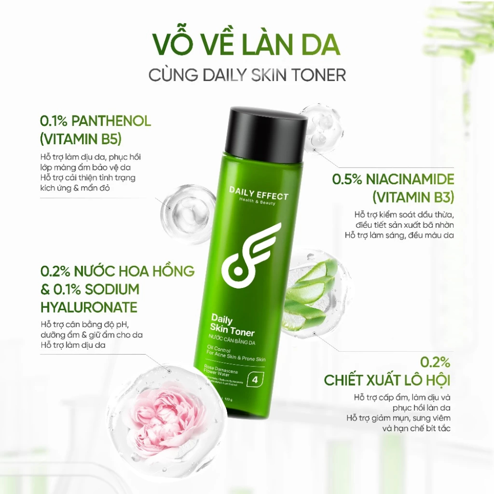 Ảnh 5 của Nước cân bằng DAILY EFFECT Daily Skin Toner cung cấp độ ẩm cho da dầu mụn 120g
