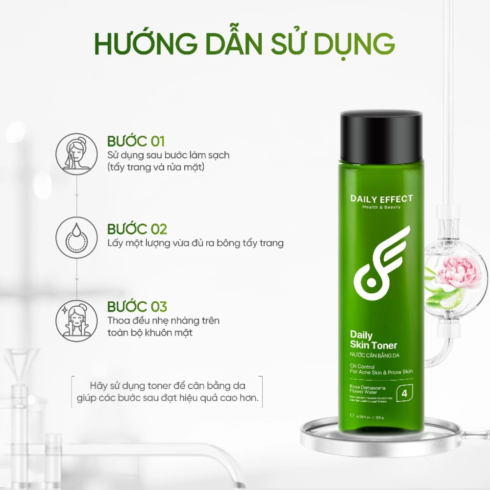 Ảnh 7 của Nước cân bằng DAILY EFFECT Daily Skin Toner cung cấp độ ẩm cho da dầu mụn 120g