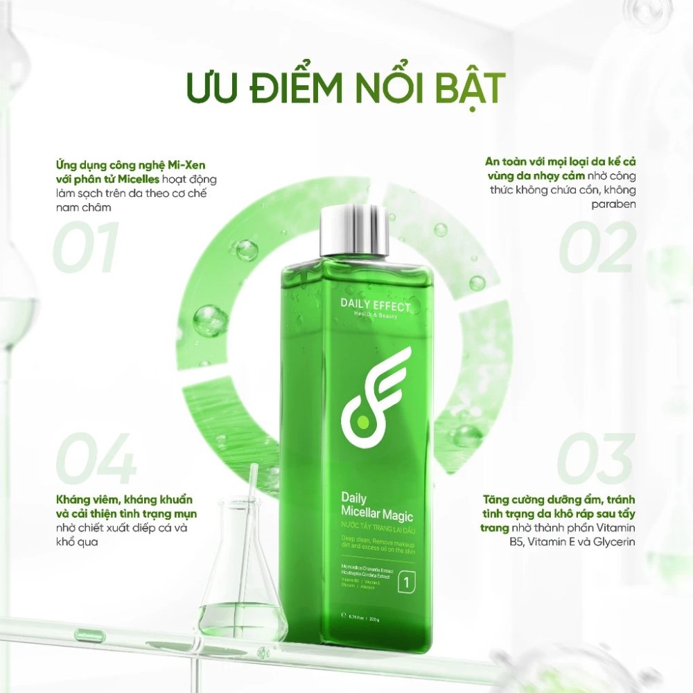 Ảnh 5 của Nước Tẩy Trang DAILY EFFECT Daily Micellar Magic làm sạch dịu nhẹ 200ml