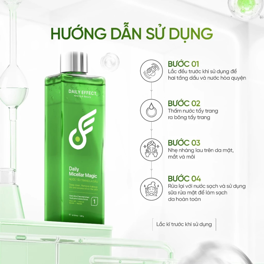 Ảnh 6 của Nước Tẩy Trang DAILY EFFECT Daily Micellar Magic làm sạch dịu nhẹ 200ml
