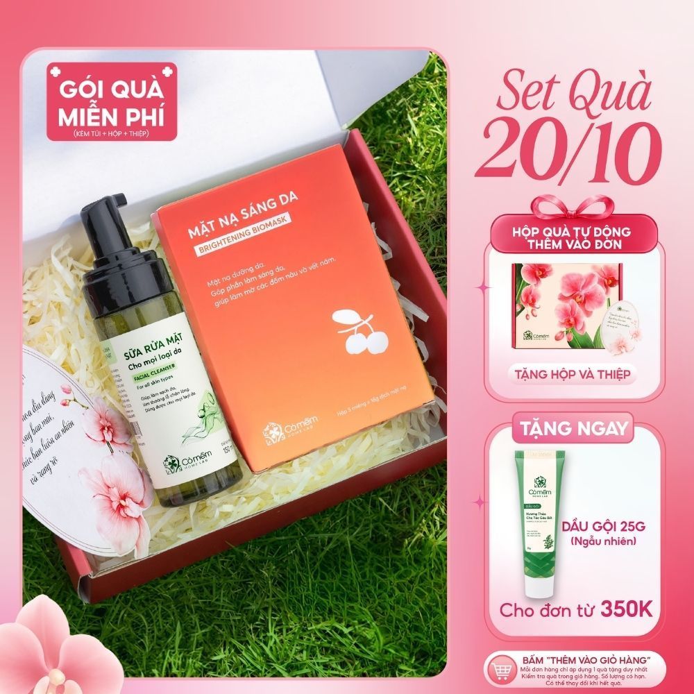 - Combo Sữa Rửa Mặt Và Hộp 5 Mặt Nạ Cỏ Mềm Hộp quà tặng cô giáo, mẹ yêu, người…