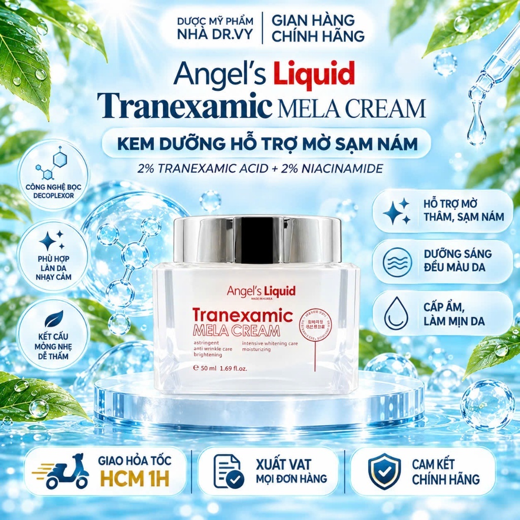 [CHÍNH HÃNG] Kem Dưỡng Tranexamic Acid Cải Thiện Thâm Nám Dành Cho Da Nhạy Cảm Angel's Liquid Mela C