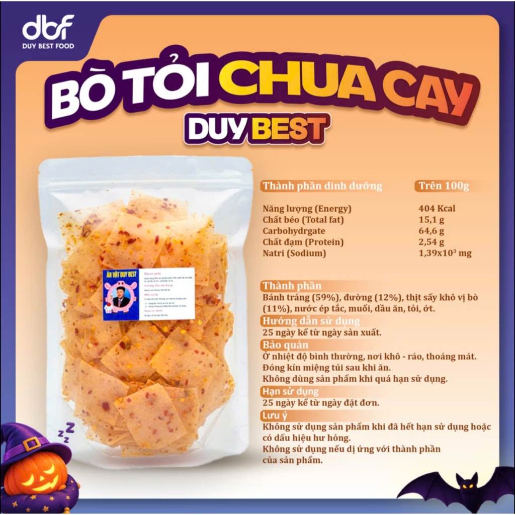 (Độc Quyền) Bánh Tráng Bò Tỏi Chua Cay Duy Best - Vị Tỏi Cay Nồng & Chua Tươi Mớii
