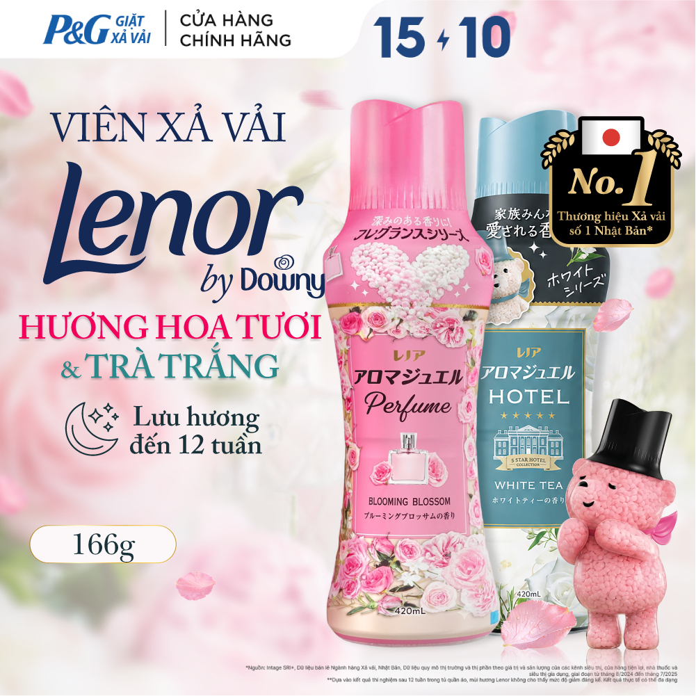 Viên Xả Khô LENOR by Downy Hương Trà Trắng/ Hoa Tươi 166g/ 420ml Xả vải thơm…