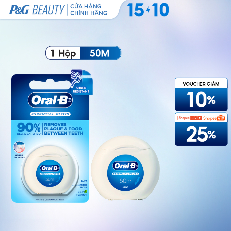 Chỉ Nha Khoa Oral B Essential Floss Bạc Hà Hộp 50M