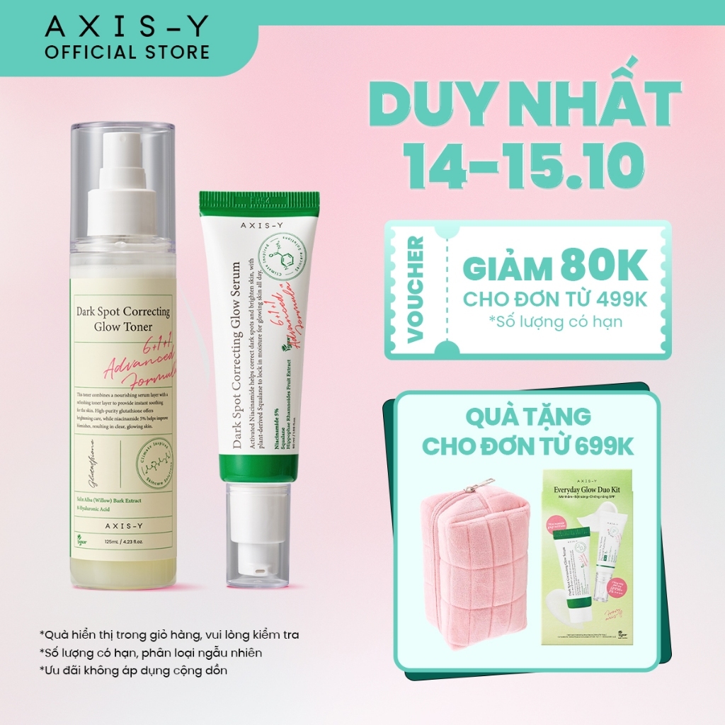 Combo Dưỡng Sáng Mờ Thâm AXIS-Y Serum & Toner | Dark Spot Serum & Toner 50ml & 125ml