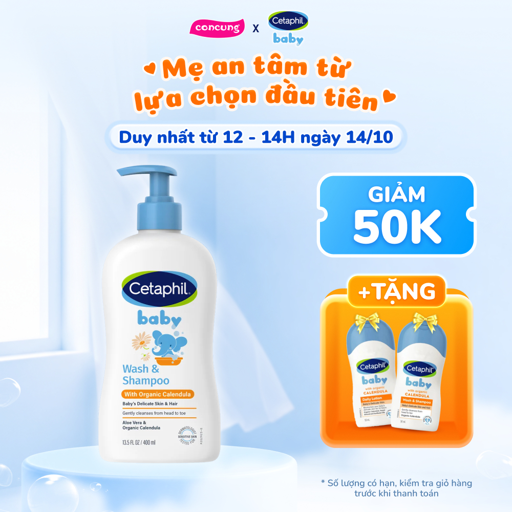 Sữa tắm gội trẻ em tinh chất hoa cúc (Cetaphil Baby Wash&Shampoo) 400ml