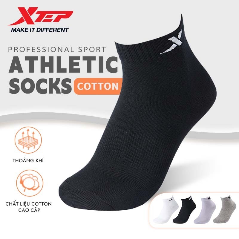XTEP Basic model 2 Tất thể thao Vớ chạy bộ chuyên dụng với đặc tính kháng khuẩn và khử mùi