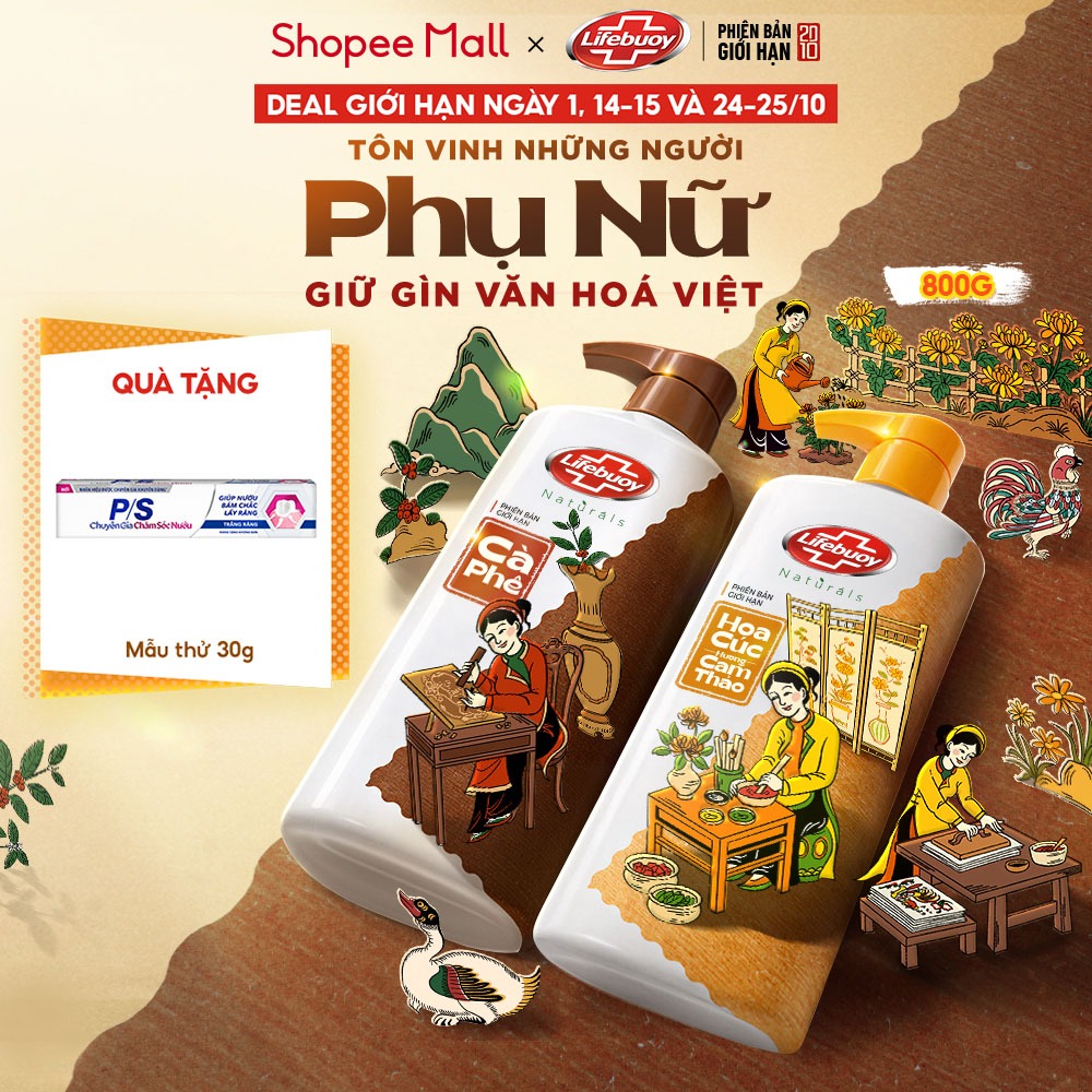 Sữa Tắm Lifebuoy Hoa Cúc & Cà Phê 800G