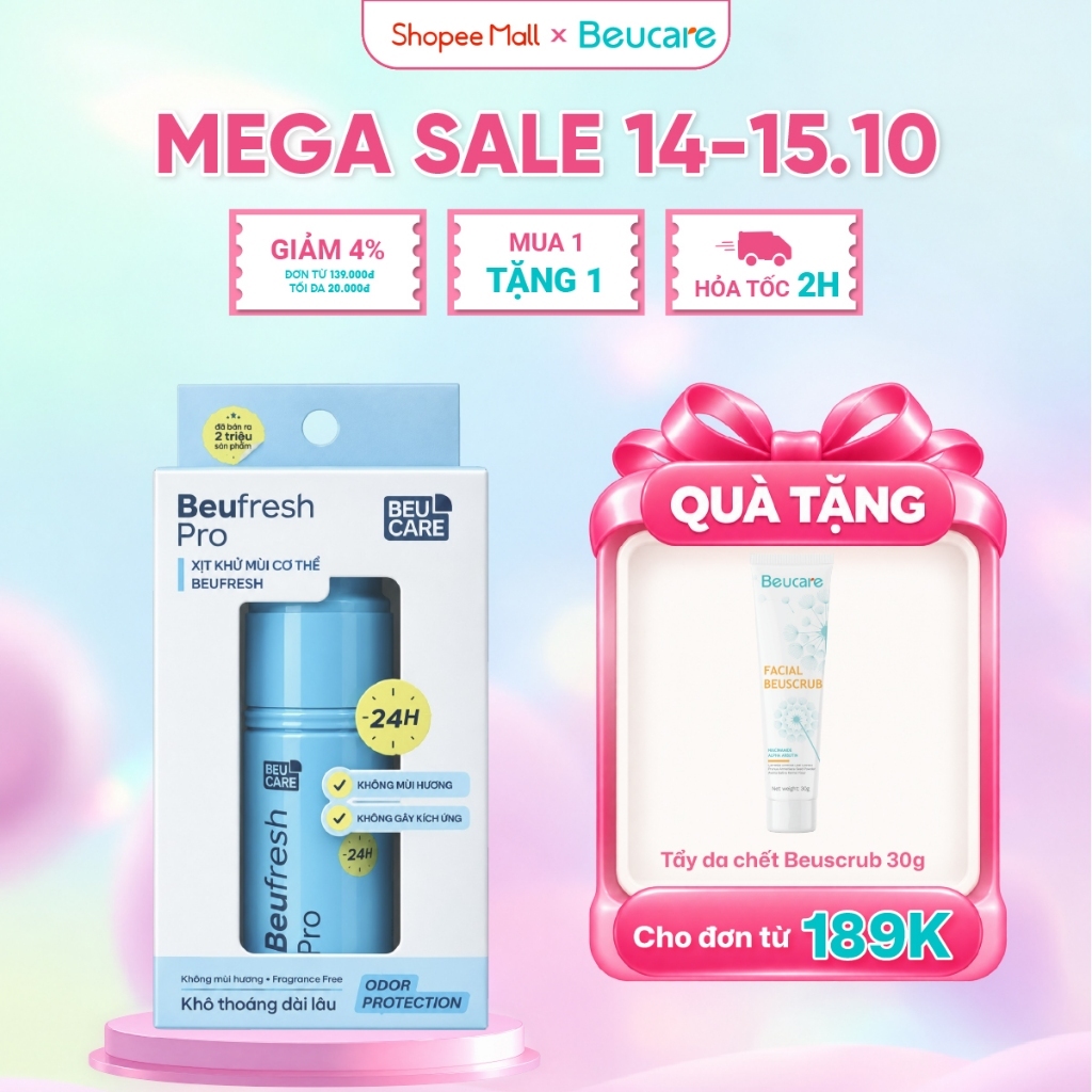 Xịt khử mùi toàn thân, lăn khử mùi BEUFRESH ngăn tiết mồ hôi, hạn chế mùi cơ…