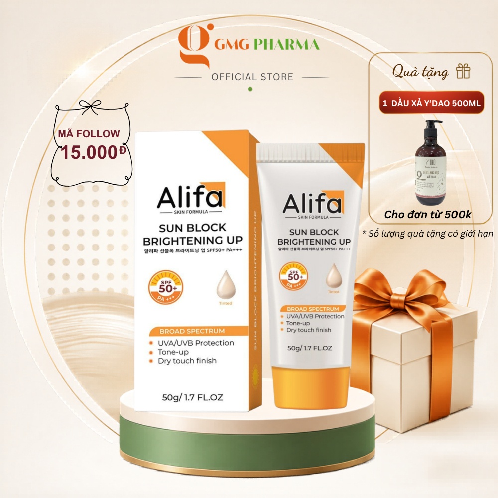 Alifa Sun Block Brightening Up SPF50+ PA+++ 50g - Kem Chống Nắng Dưỡng Da Nâng Tone