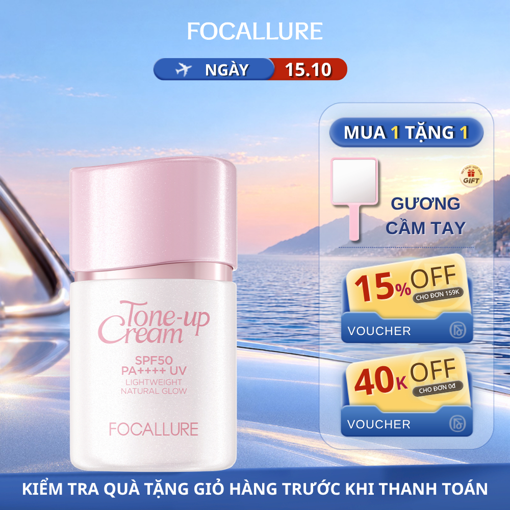 Kem Lót Focallure TOUCH Aura Tone-Up Cream SPF50+ PA++++