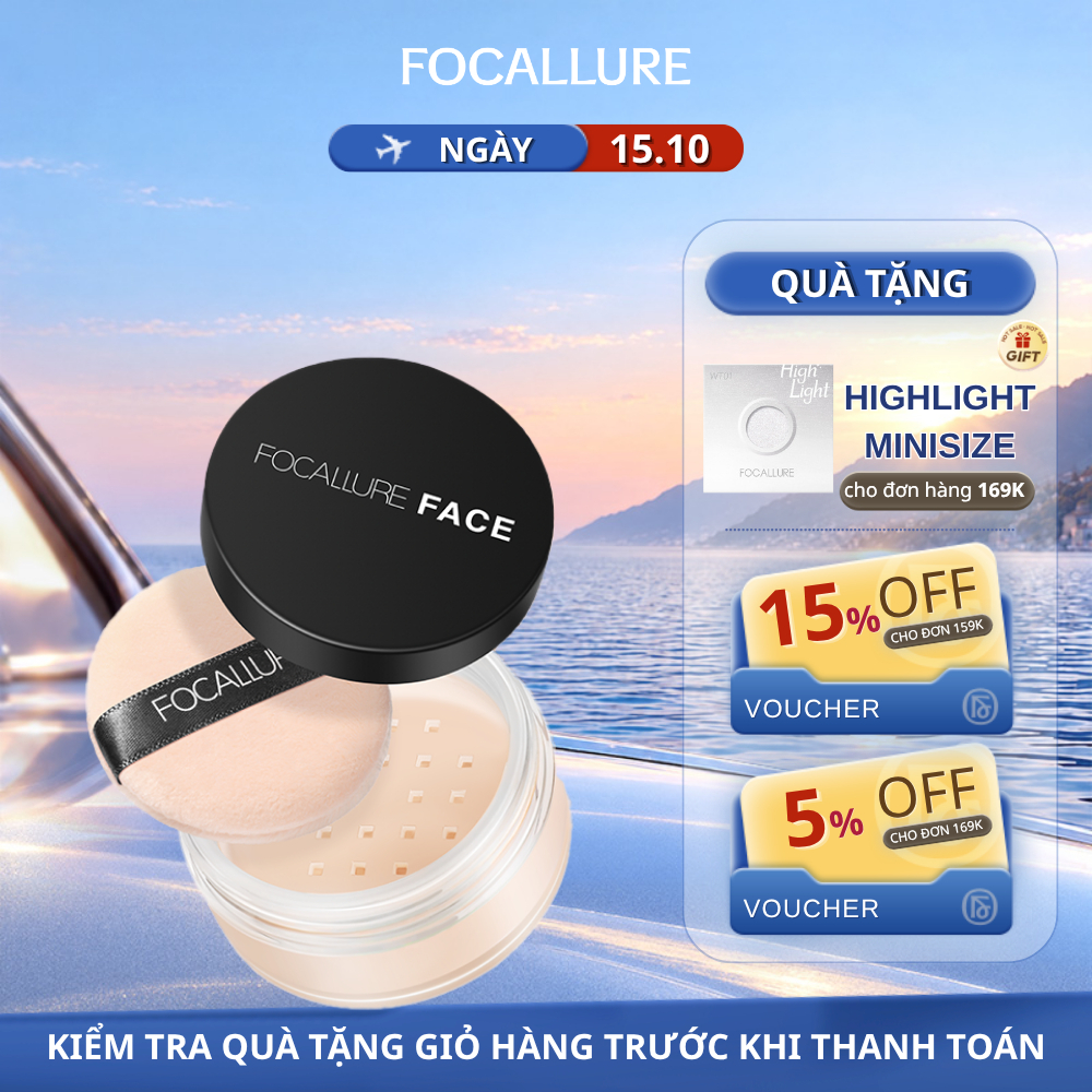 FOCALLURE Phấn phủ dạng bột kiềm dầu che phủ toàn diện 7g
