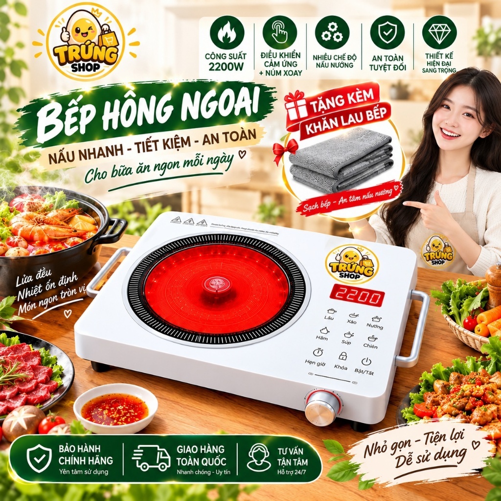 Bếp hồng ngoại TATAMI đa năng công suất cao 3500W không kén nồi không bức xạ…
