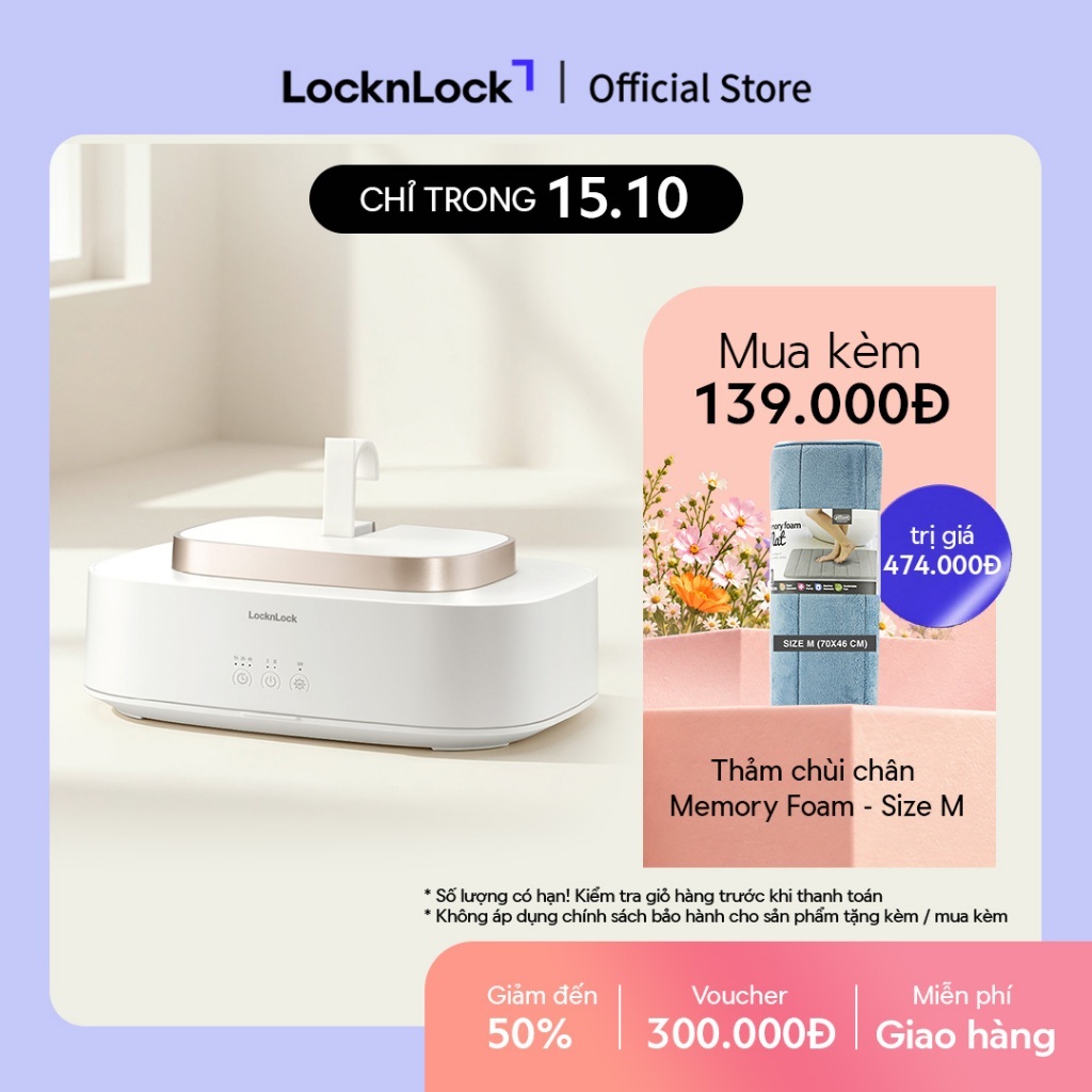 Máy sấy khử khuẩn quần áo LocknLock Cloth sterilizer dryer END112IVY thiết kế…
