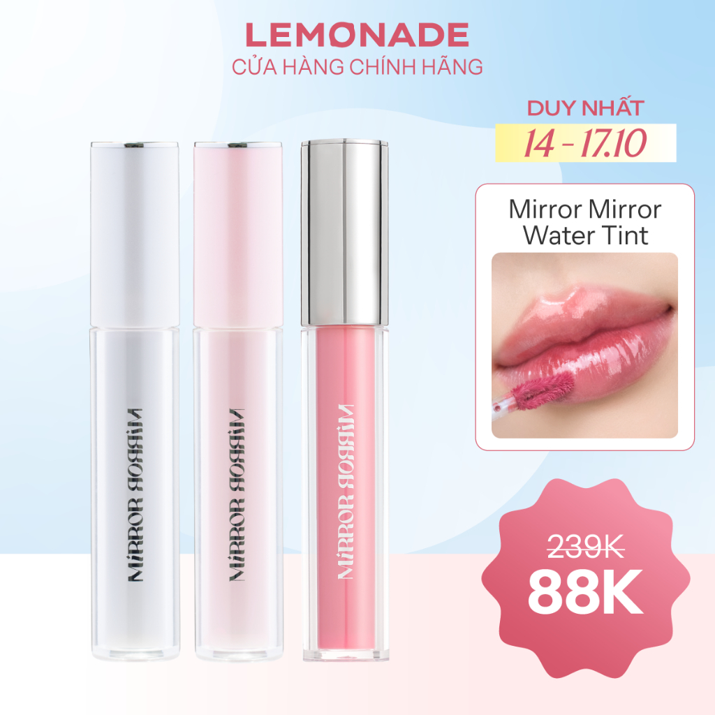 Son tint bóng không dính bền màu Lemonade Mirror Mirror Water Tint 4g