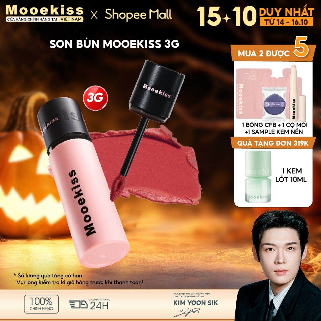 Son Lì Mooekiss Velvet Matte V01 Kết Cấu Lì Mịn Mềm Mại, Dưỡng Ẩm Thoáng Khí…