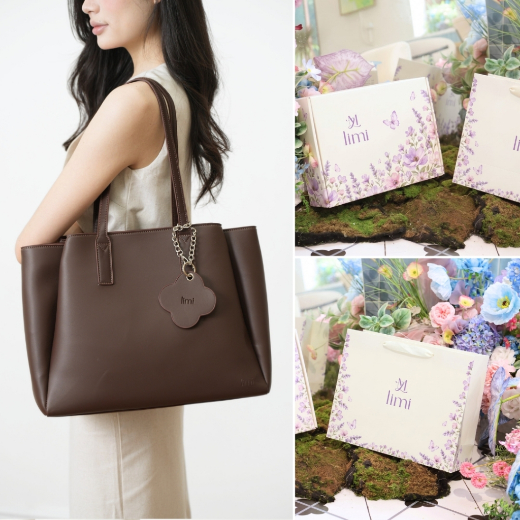 Túi xách công sở nữ da LIMI (3 màu) đựng laptop 15.6 tote da size lớn LAURA