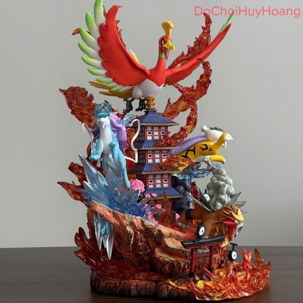 Mô Hình tượng Pokemon huyền thoại Ho-Oh Raikou Entei Suicune 39cm