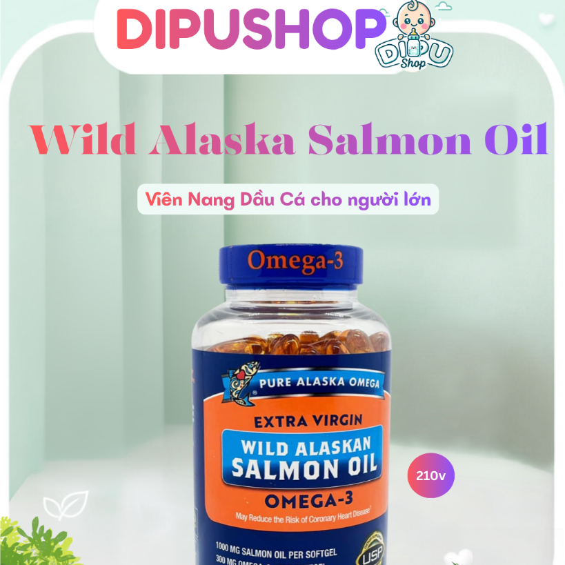 [DATE 10/2027] Viên dầu cá hồi Alaska Salmon Oil 1000mg chai 210 viên