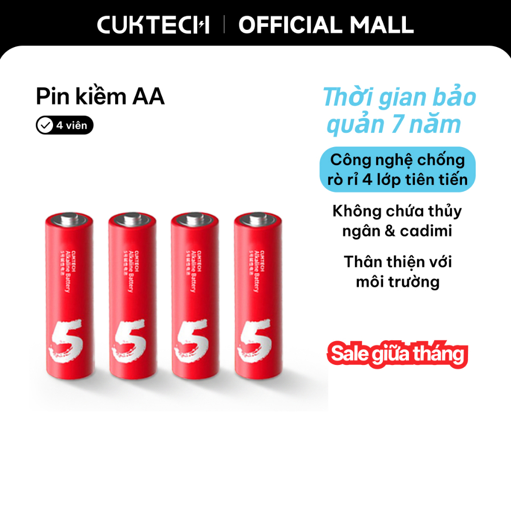 Pin Kiềm Màu Sắc Aa Cuktech Phù Hợp Cho Đồ Chơi Trẻ Em/Chuột/ Điều Khiển Tv Và Điều Hòa