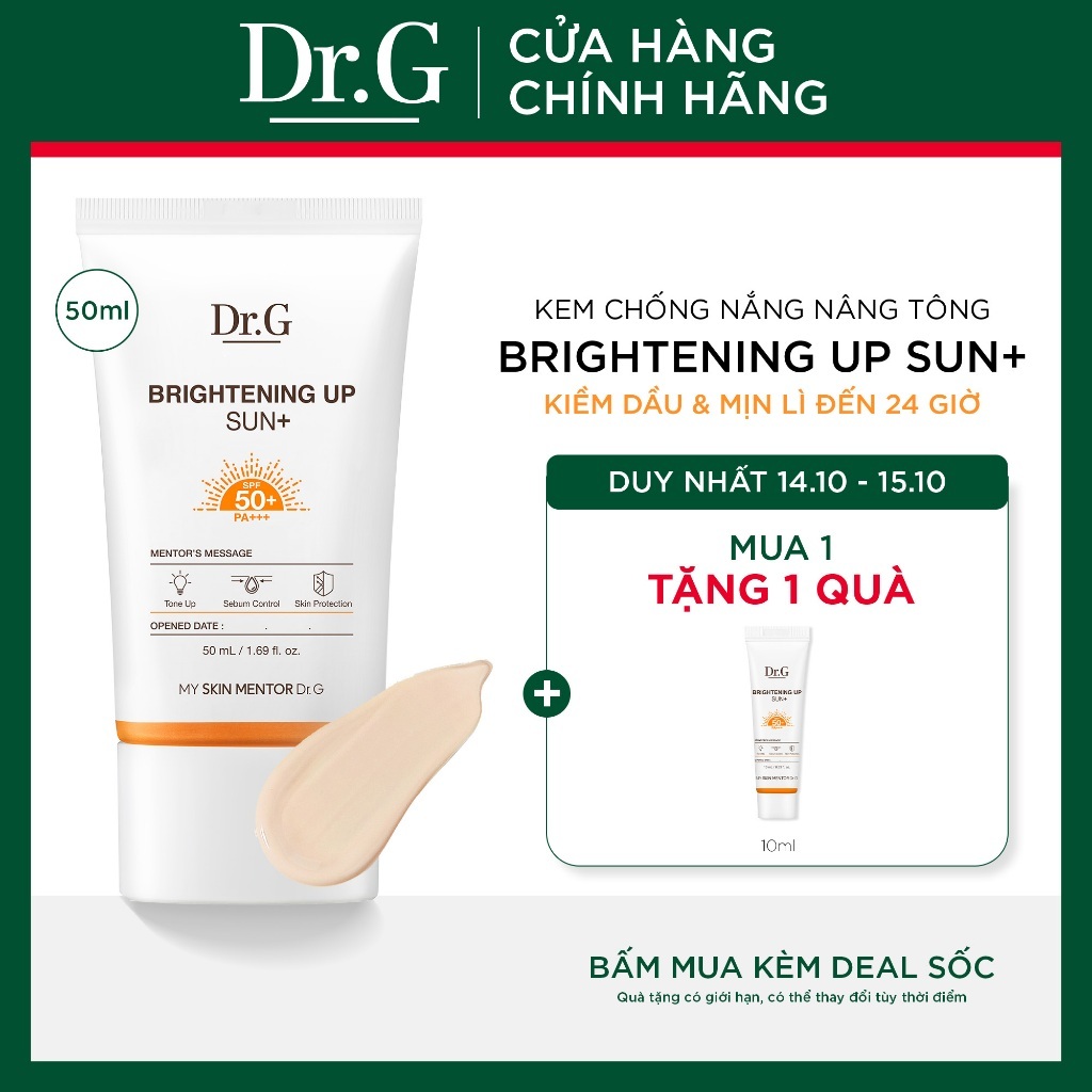 Kem chống nắng nâng tông Dr.G Brightening Up Sun+ DrG 50ml