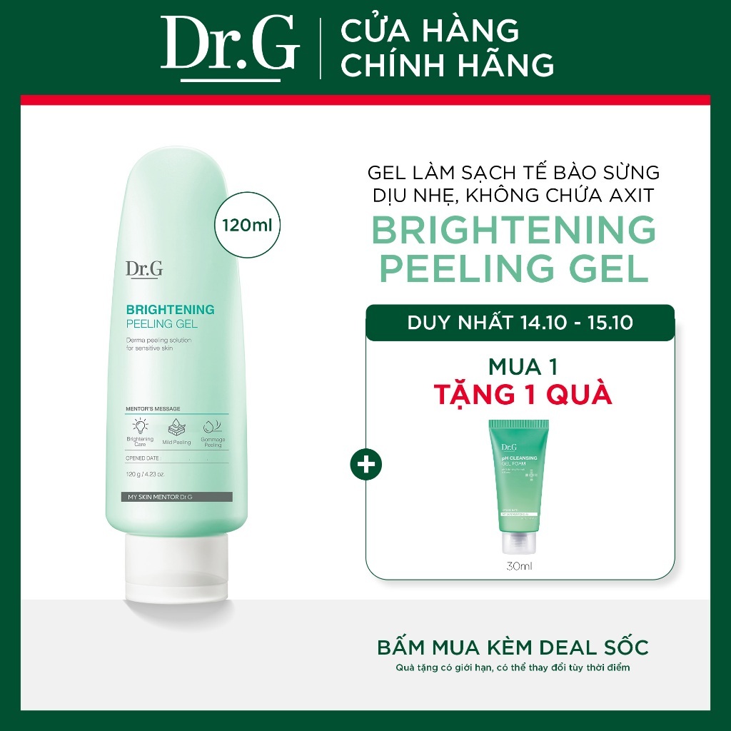 Gel làm sạch tế bào sừng dịu nhẹ Dr.G Brightening Peeling Gel DrG 120g