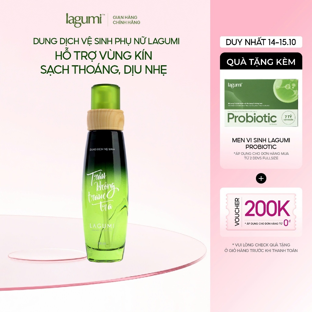 Dung Dịch Vệ Sinh Phụ Nữ LAGUMI Trầu Không Tràm Trà - Gel Rửa Làm Sạch Dịu Nhẹ…