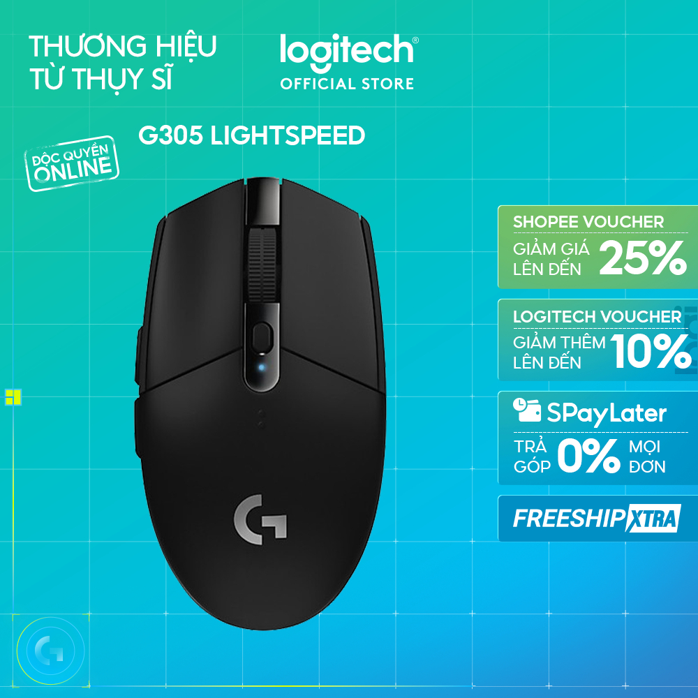 Chuột gaming không dây Logitech G G305 LIGHTSPEED - Hero 12K DPI, Nhẹ 99g, 6…