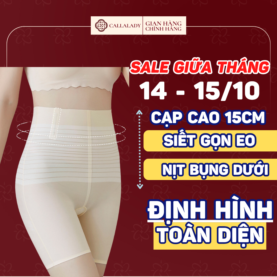 Quần gen bụng định hình Callalady thon gọn, che mỡ bụng nâng mông siết đùi cạp cao chất đúc su siêu mỏng thông thoáng 22
