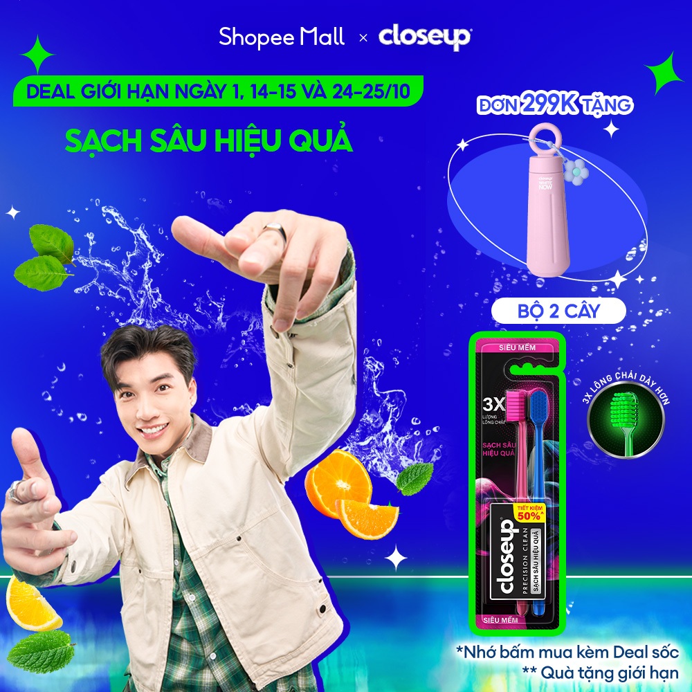 Bộ 2 Cây Bàn chải Closeup Precision Clean siêu mềm