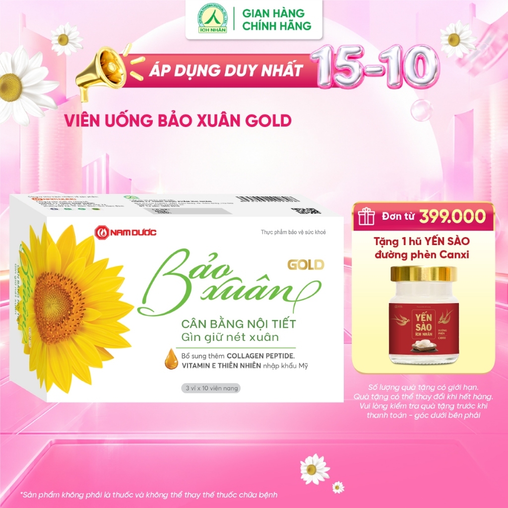 Viên uống Bảo Xuân Gold - Hỗ trợ cân bằng nội tiết tố , làm đẹp da, giảm khô…