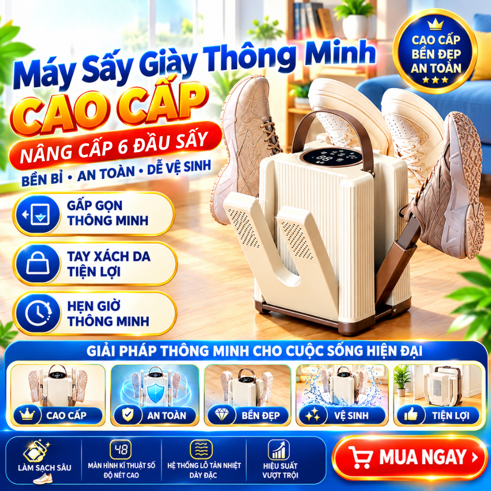 Máy Sấy Giày Đa Năng Khử Trùng, Khử Mùi Giày Tất, Găng Tay Bằng Tia Cực Tím Loại Cao Cấp