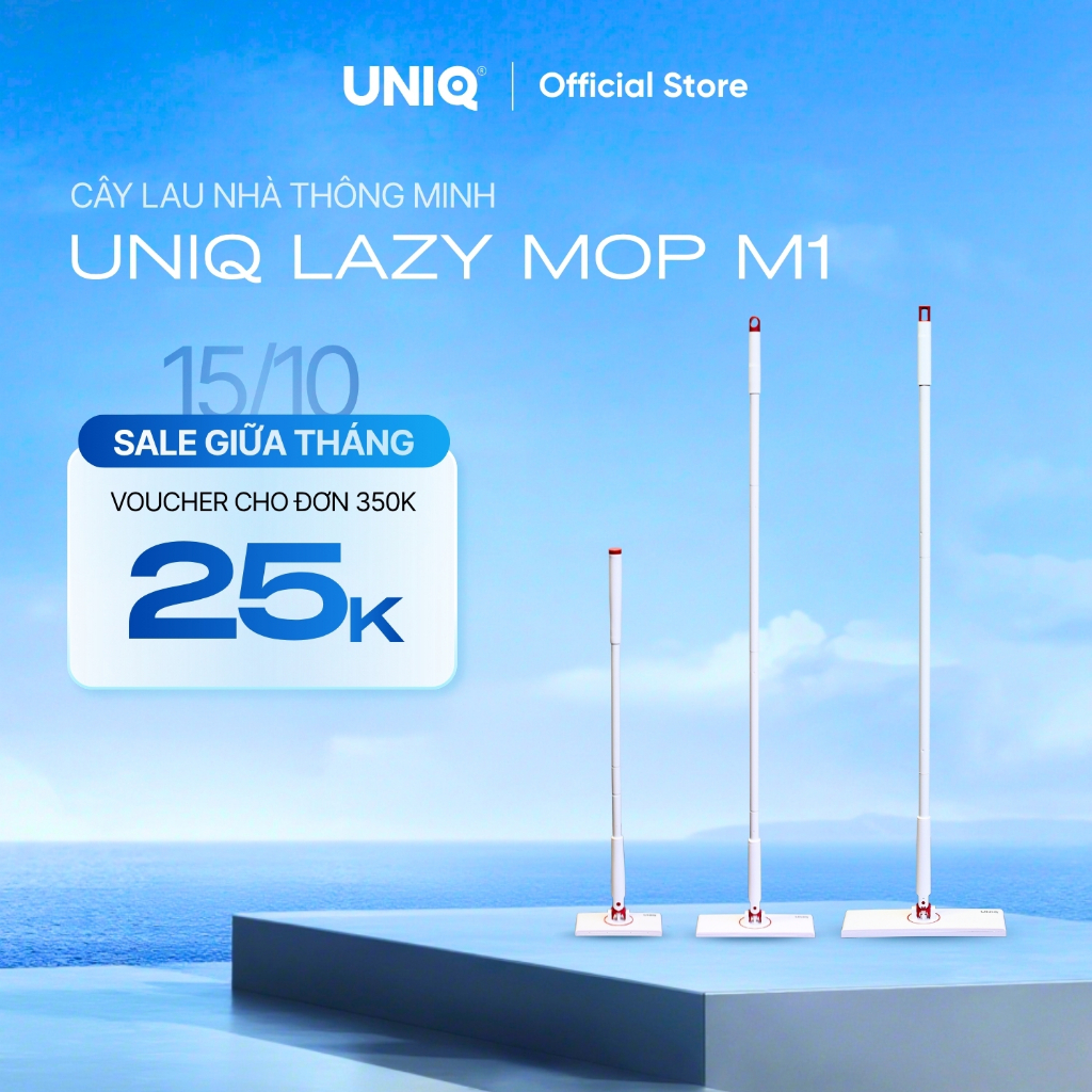 Cây lau nhà kẹp khăn UNIQ LazyMop M1 cay lau sàn lười thông minh xoay 360 độ…