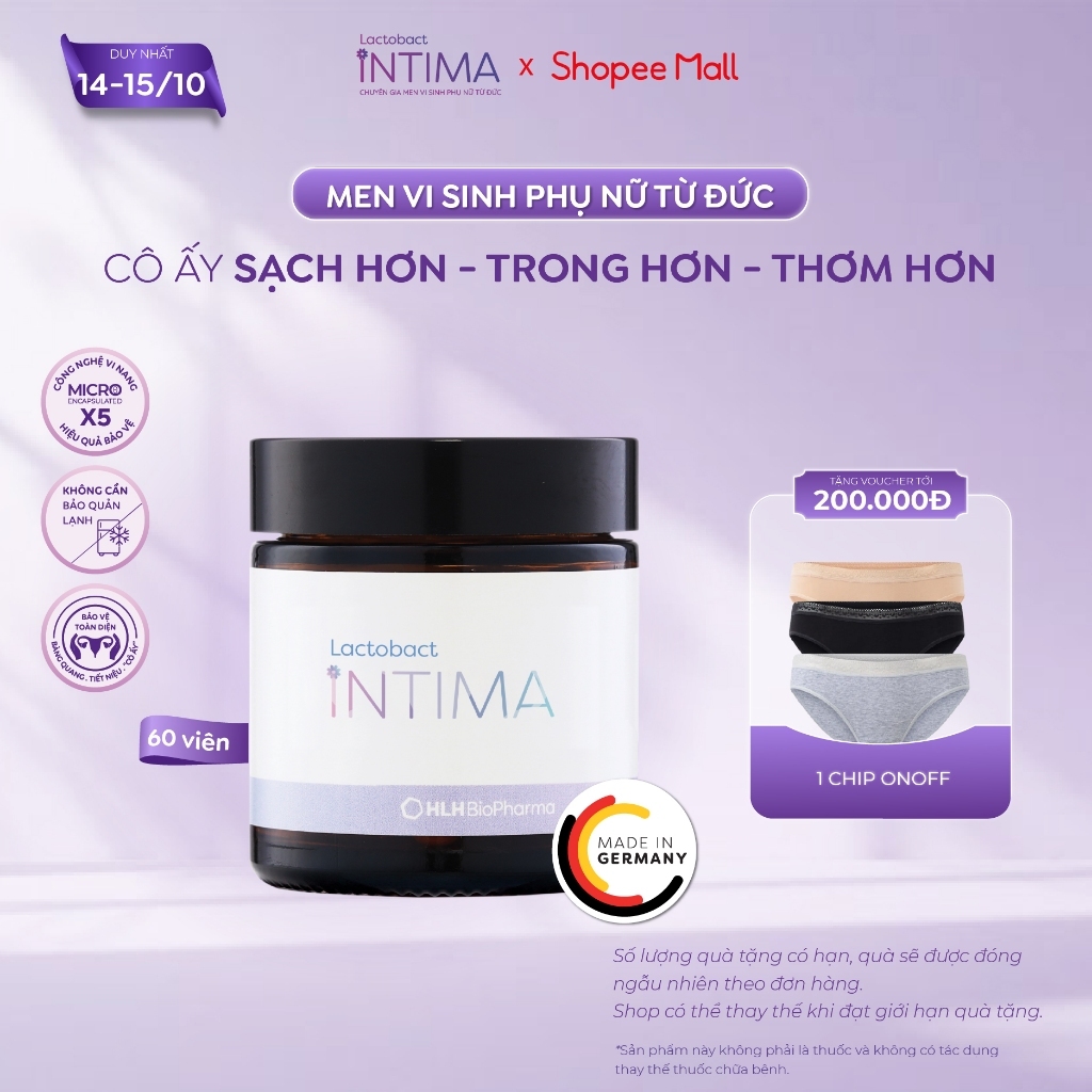 Hộp 60 viên men vi sinh phụ khoa Lactobact Intima bổ sung lợi khuẩn…