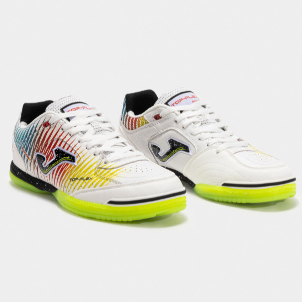 [CHÍNH HÃNG] Giày Futsal JOMA Top Flex 2576 TOPW2576IN - Trắng Vàng Đỏ - Đế IC Indoor