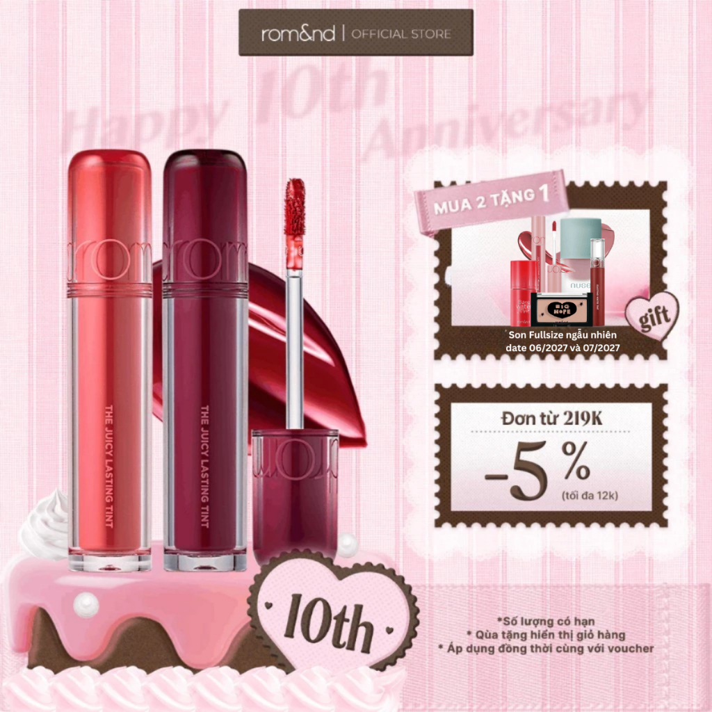 Son Tint lì cho môi căng mọng ROMAND THE JUICY LASTING TINT