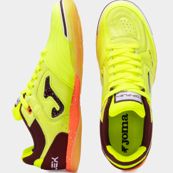 [CHÍNH HÃNG] Giày Futsal JOMA Top Flex 2509 TOPW2509IN - Vàng Neon Tím - Đế IC Indoor