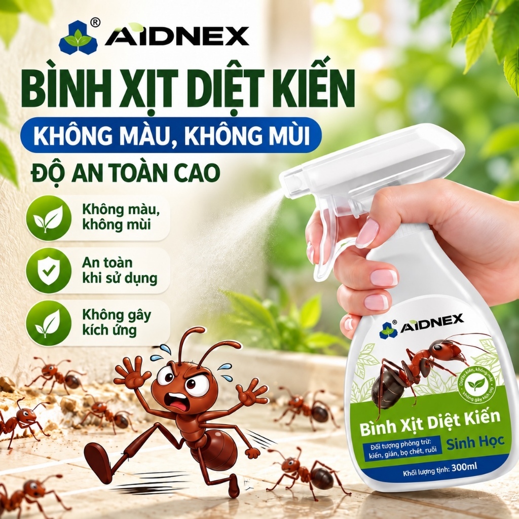 Bình xịt diệt kiến,Chất đuổi kiến sinh học,Không màu không mùi, không kích…