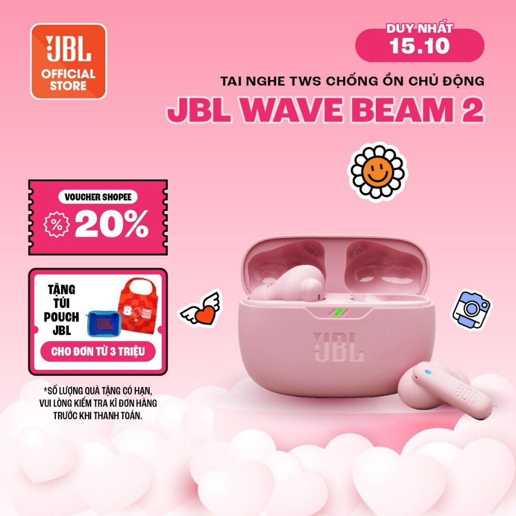 Tai nghe Bluetooth JBL WAVE BEAM 2 - Hàng Chính Hãng