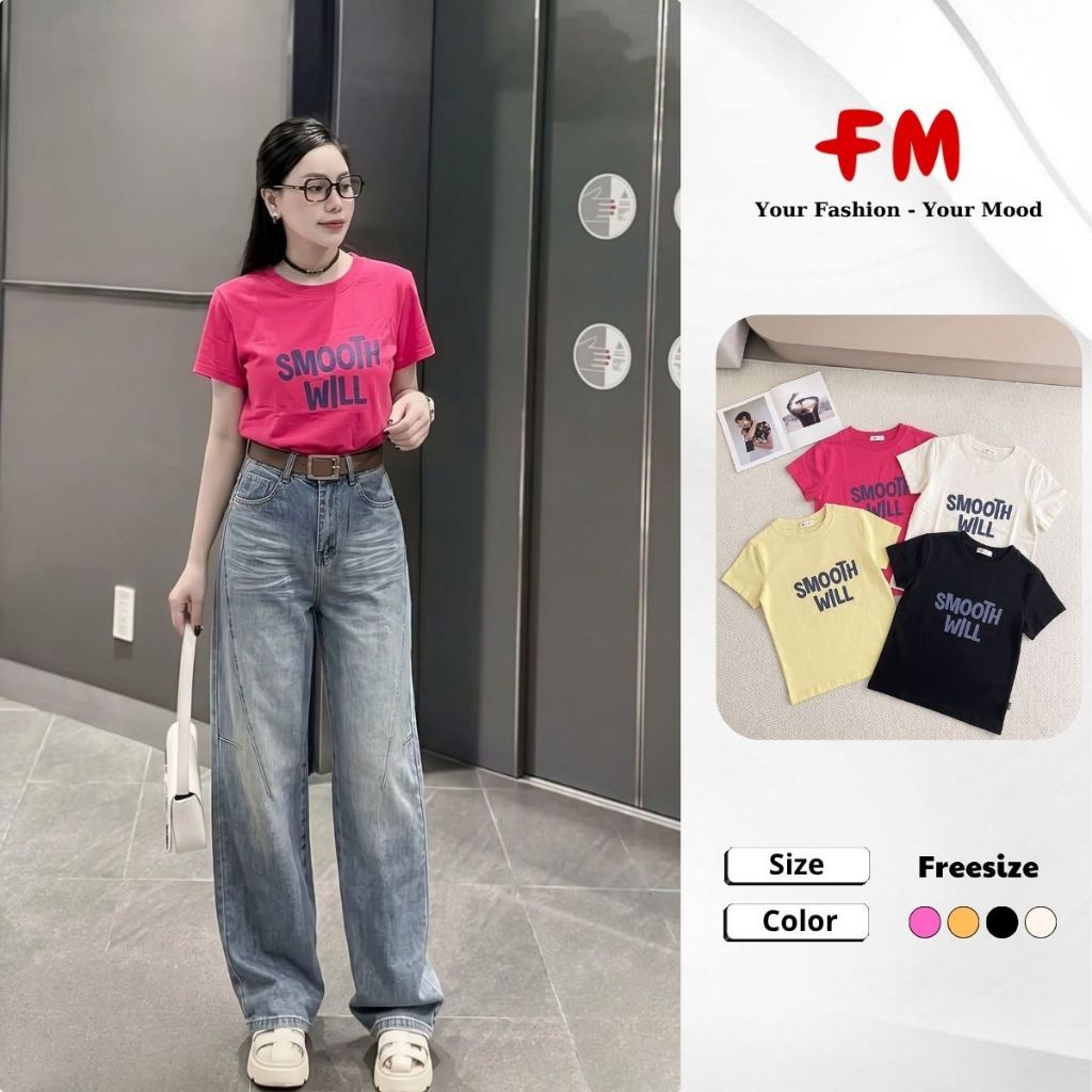 FMSTYLE Áo Thun Nữ Oversize in SMOOTH Nhiều Màu Siêu Xinh 26090937