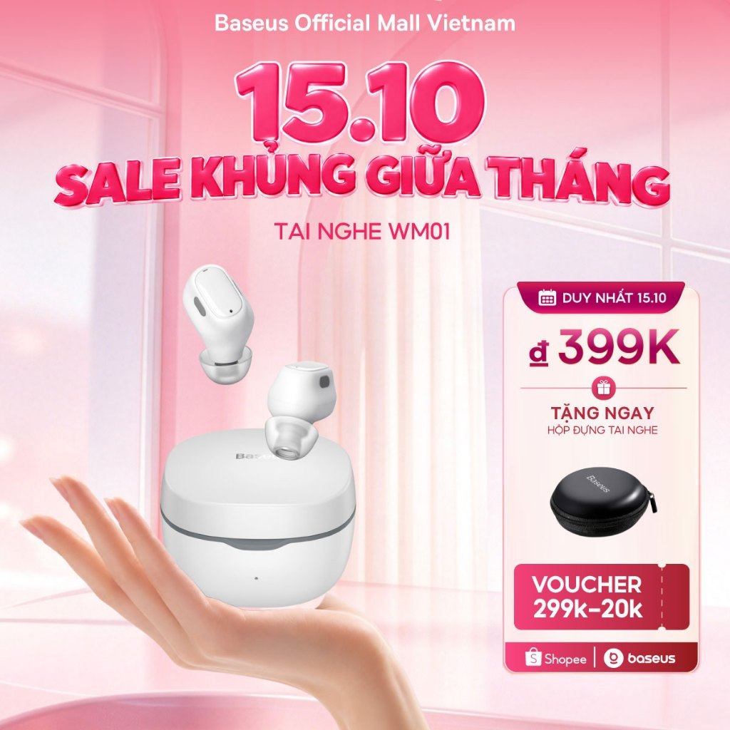 Tai Nghe Baseus WM01 Bluetooth 5.3 tai nghe Chống Ồn Có Micro điều Khiển Bằng…
