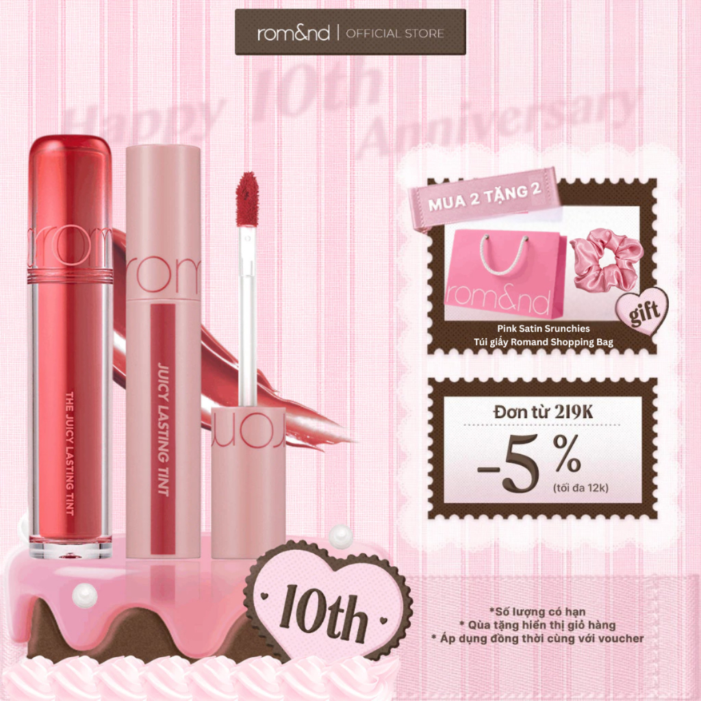Son Tint lì cho môi căng mọng Hàn Quốc Romand Juicy Lasting Tint 5.5g