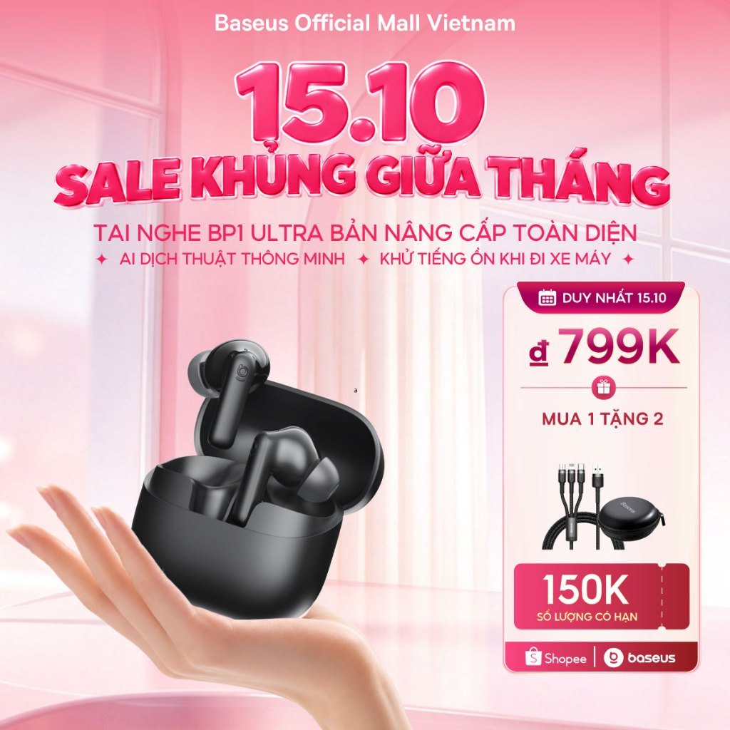 Tai Nghe BP1 Ultra Tích Hợp AI Dịch Thuật Thông Minh,Khử Tiếng Ồn Khi Đi Xe Máy
