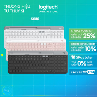 Bàn phím không dây Bluetooth Logitech K580 - Kết nối đa thiết bị, mảnh gọn, PC/ iPad