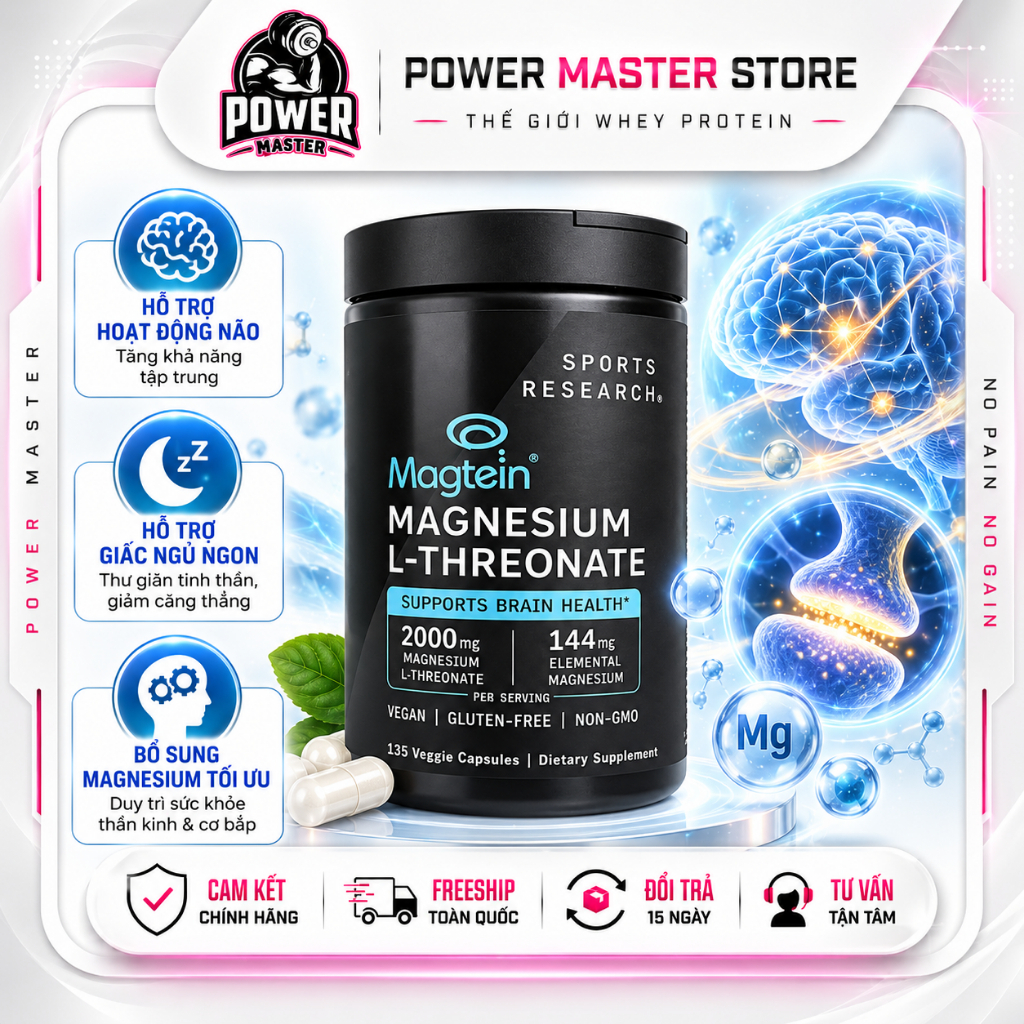 Magnesium L-Threonate Magtein Viên Bổ Sung Magie Dạng L-Threonate Hằng Ngày